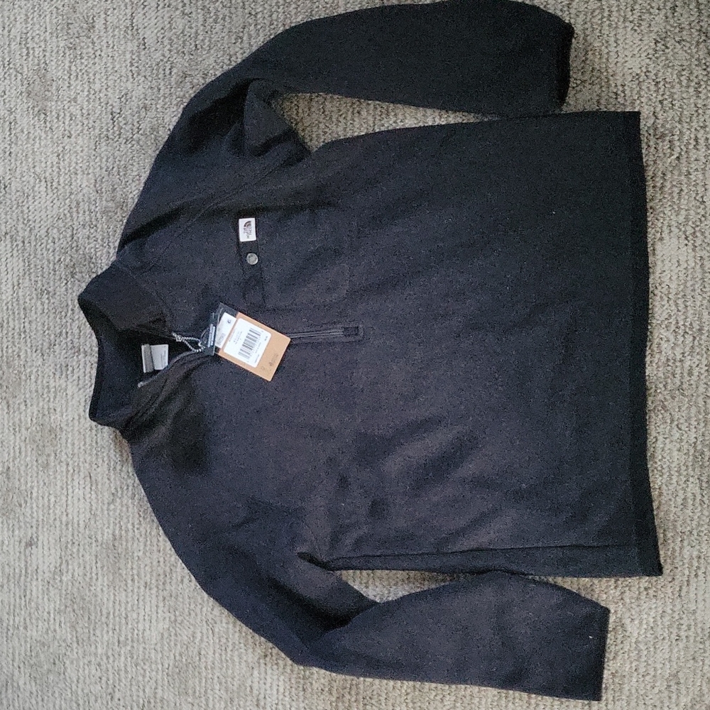The North Face Mens 1/4 Zip Black Fleece Pullover - L